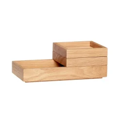 Hübsch opbevaringsboks til hæfteklammer, egetræsfarvet, 24 x 12 x 6 cm