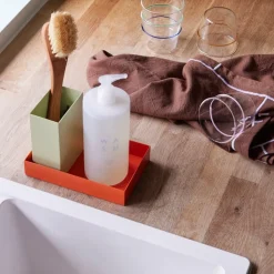 Hübsch Sortit organiser, sæt med 4, grøn/orange/sandfarvet