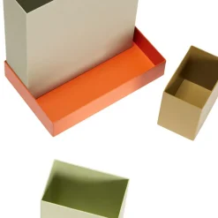 Hübsch Sortit organiser, sæt med 4, grøn/orange/sandfarvet