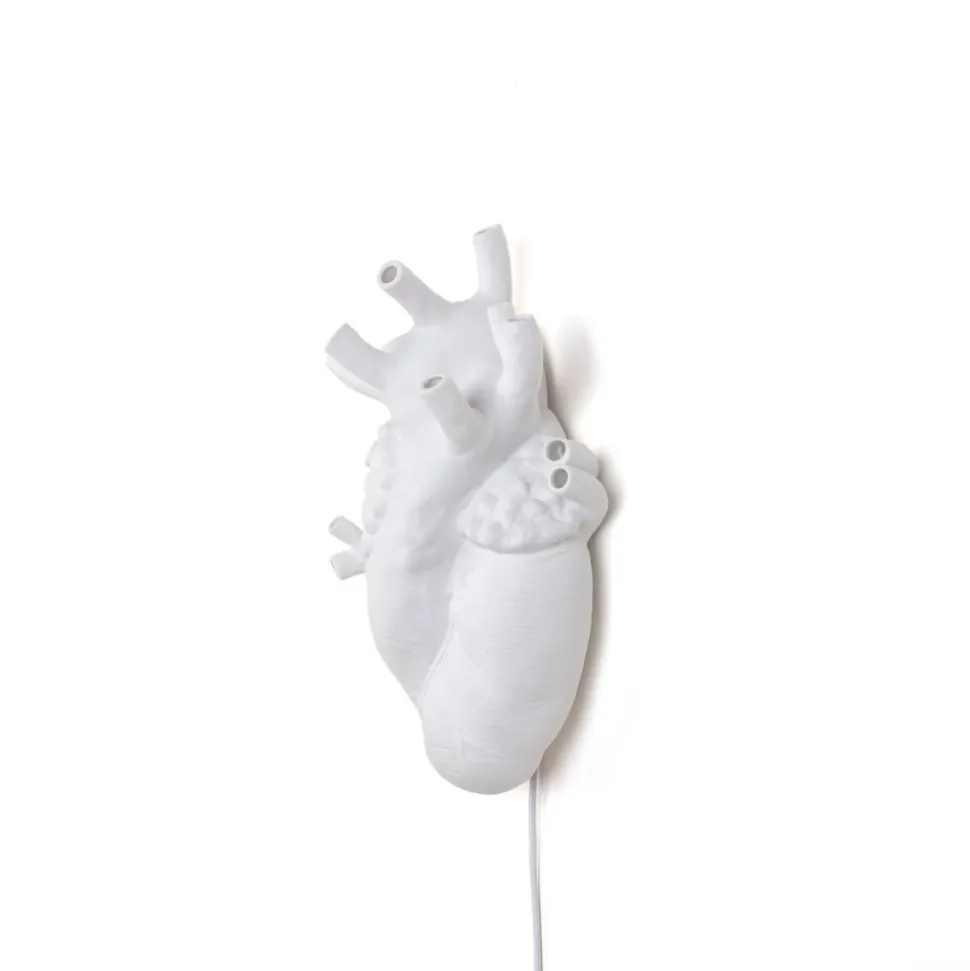 Heart Lamp LED-væglampe af porcelæn, hvid