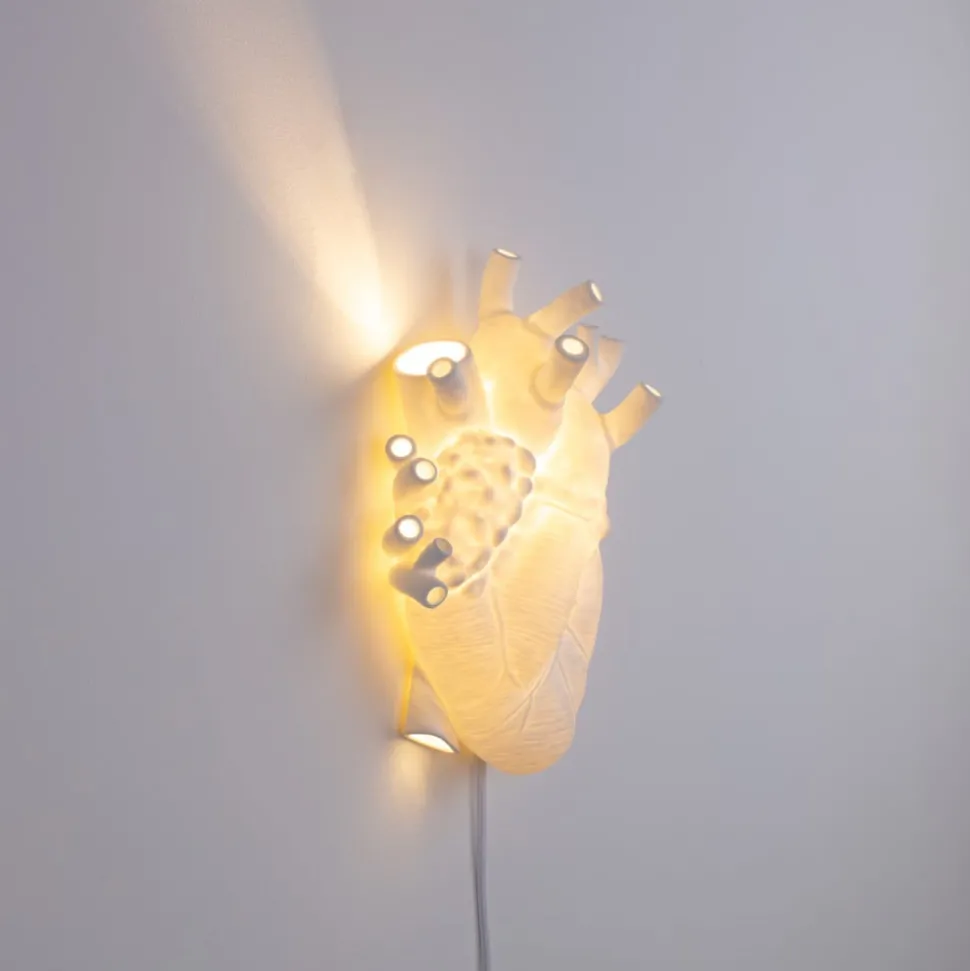 Heart Lamp LED-væglampe af porcelæn, hvid