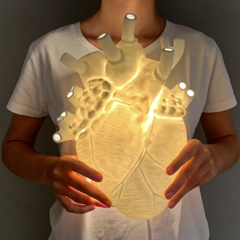 Heart Lamp LED-væglampe af porcelæn, hvid