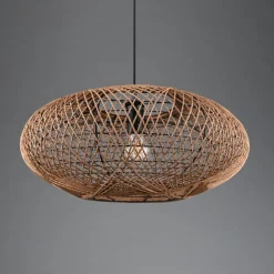 Hedda hængelampe af sisal og metal