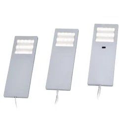 Helena LED-møbellampe, 19 x 7 cm, sæt med 3, sensor, metal