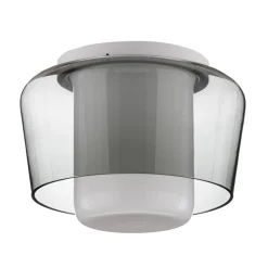 Helestra Canio - loftlampe i glas, røggrå