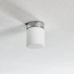 Helestra Keto LED-loftlampe, cylinder, krom
