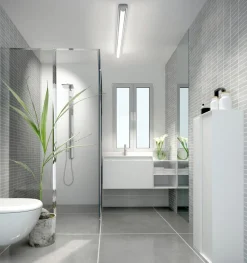 Helestra LED-spejllampe LOOM 2, længde 120 cm, IP44, CCT