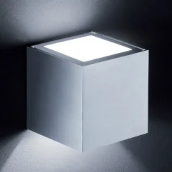 Helestra Siri væglampe up/down, mat aluminium