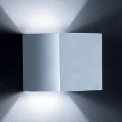 Helestra Siri væglampe up/down, mat aluminium