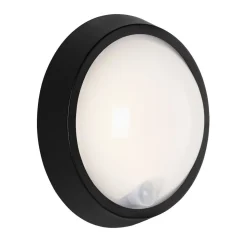 Helsinki udendørs LED-væglampe, sensor, IP44, sort