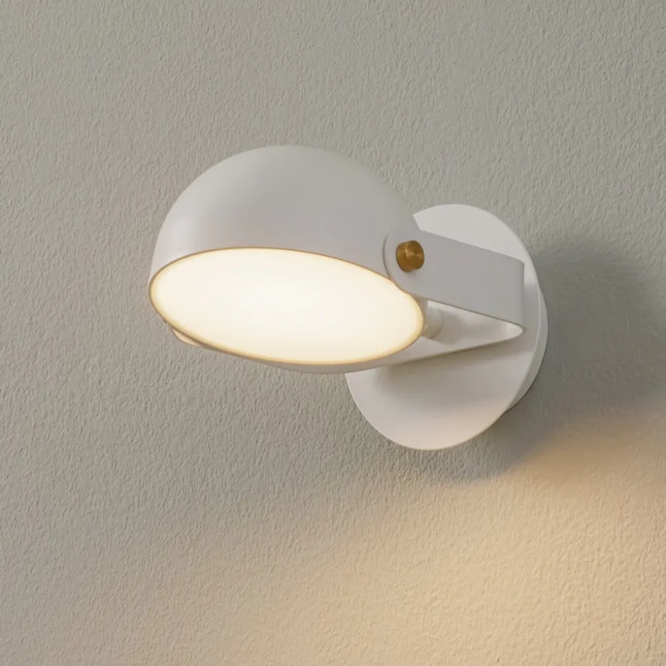 Hemi LED-væglampe, drejelig skærm, hvid