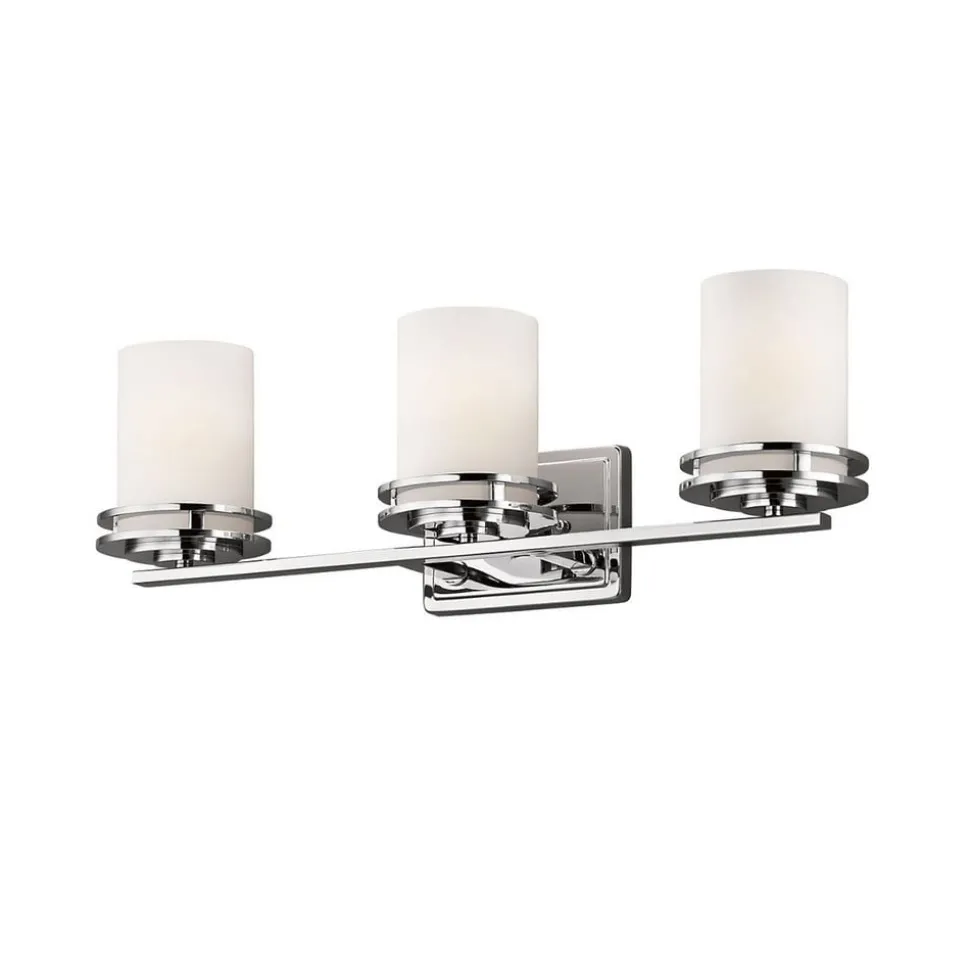 Hendrik LED-væglampe, IP44, krom/glas, 3 lyskilder