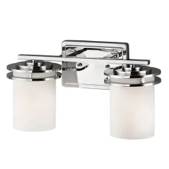 Hendrik LED-væglampe, IP44, krom/glas, 2 lyskilder