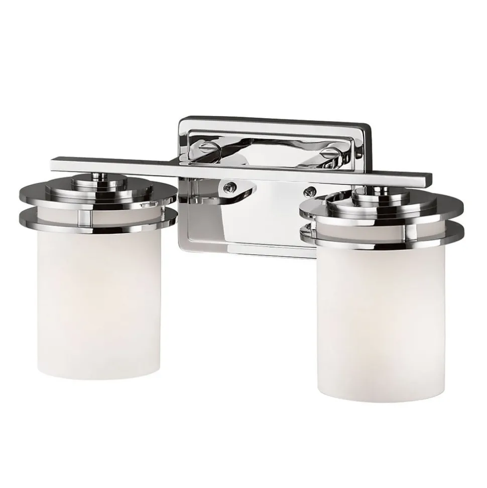 Hendrik LED-væglampe, IP44, krom/glas, 2 lyskilder