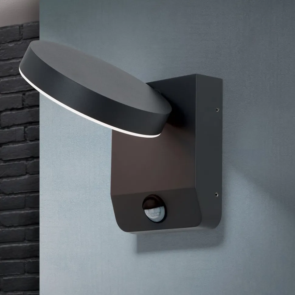Hendryk LED-væglampe, udendørs med sensor, sort