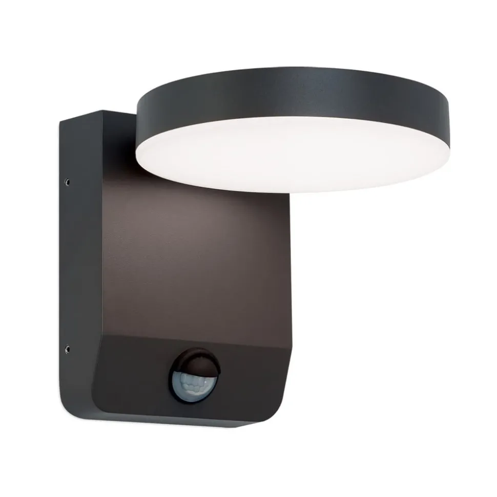 Hendryk LED-væglampe, udendørs med sensor, sort