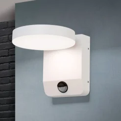 Hendryk LED-væglampe, udendørs med sensor, hvid