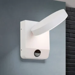 Hendryk LED-væglampe, udendørs med sensor, hvid
