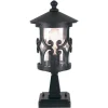 Hereford sokkellampe, sort, aluminium, glas, højde 34 cm
