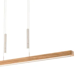 HerzBlut Leonora hængelampe, Down, 121 cm natur eg