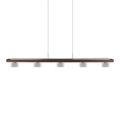 HerzBlut pendellampe Estelle, træ, 130 cm, olieret valnød