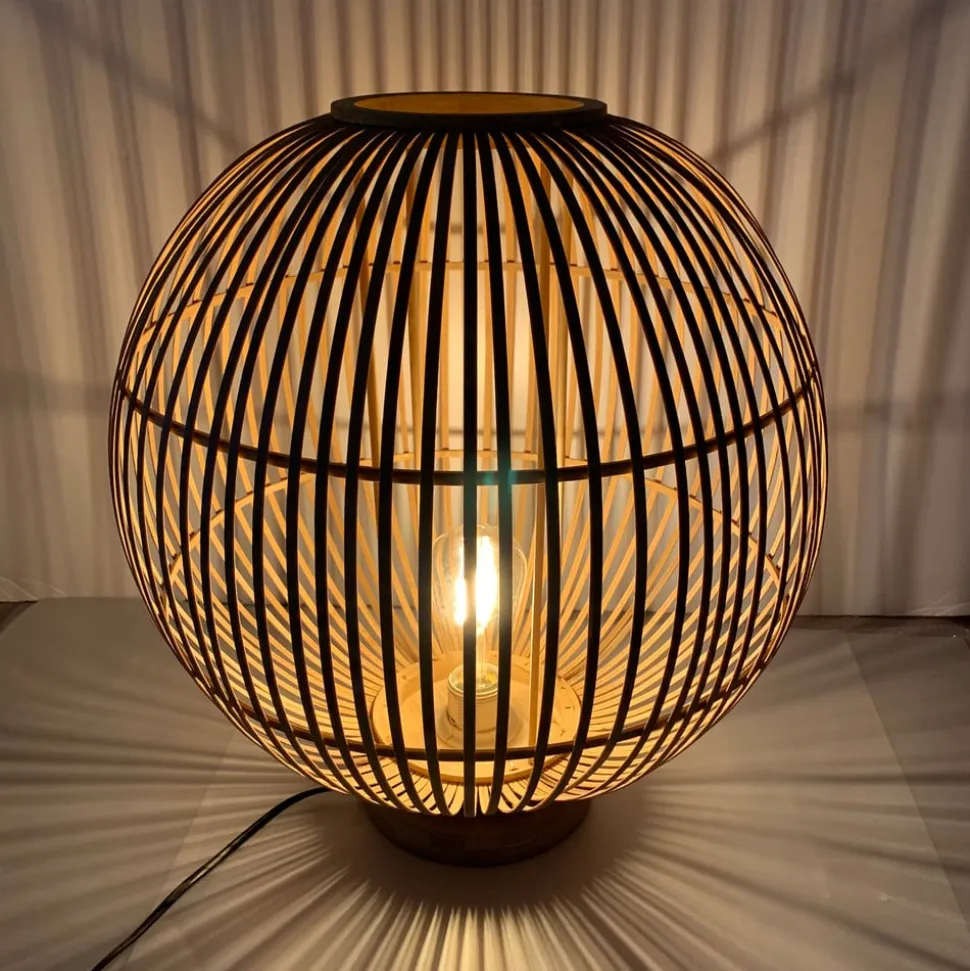 Hildegard bordlampe af bambus, Ø 30 cm