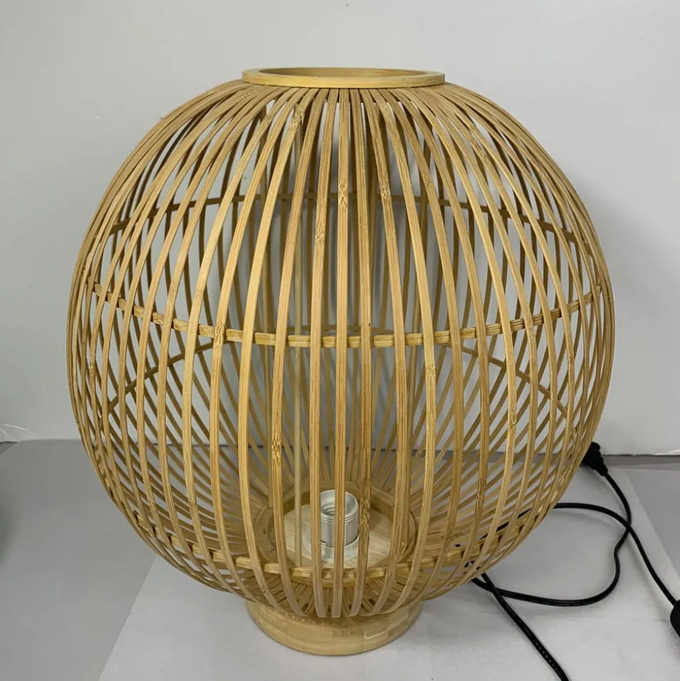 Hildegard bordlampe af bambus, Ø 30 cm