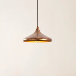 Hængelampe Barek 11545, messing brun, metal, Ø 34 cm