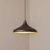 Hængelampe Barek, sort/guld, Ø 34 cm, metal, E27