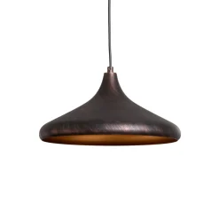 Hængelampe Barek, sort/guld, Ø 34 cm, metal, E27