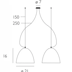 Hængelampe BELL 21 cm, sandfarvet, med 2 lyskilde