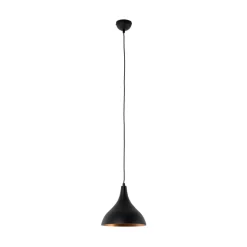 Hængelampe Berceste, sort/kobber, Ø 22 cm, jern