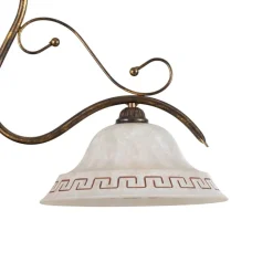 Hængelampe BILIARDO GIORGIO, creme/bronze, glas/jern 2 lyskilder.