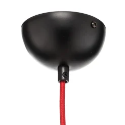Hængelampe Bobi 1 i sort, kabel rød, 1 lyskilde.