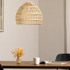 Hængelampe BOHO, Ø 43 cm, naturbrun, rattan, E27