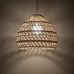 Hængelampe BOHO, Ø 43 cm, naturbrun, rattan, E27