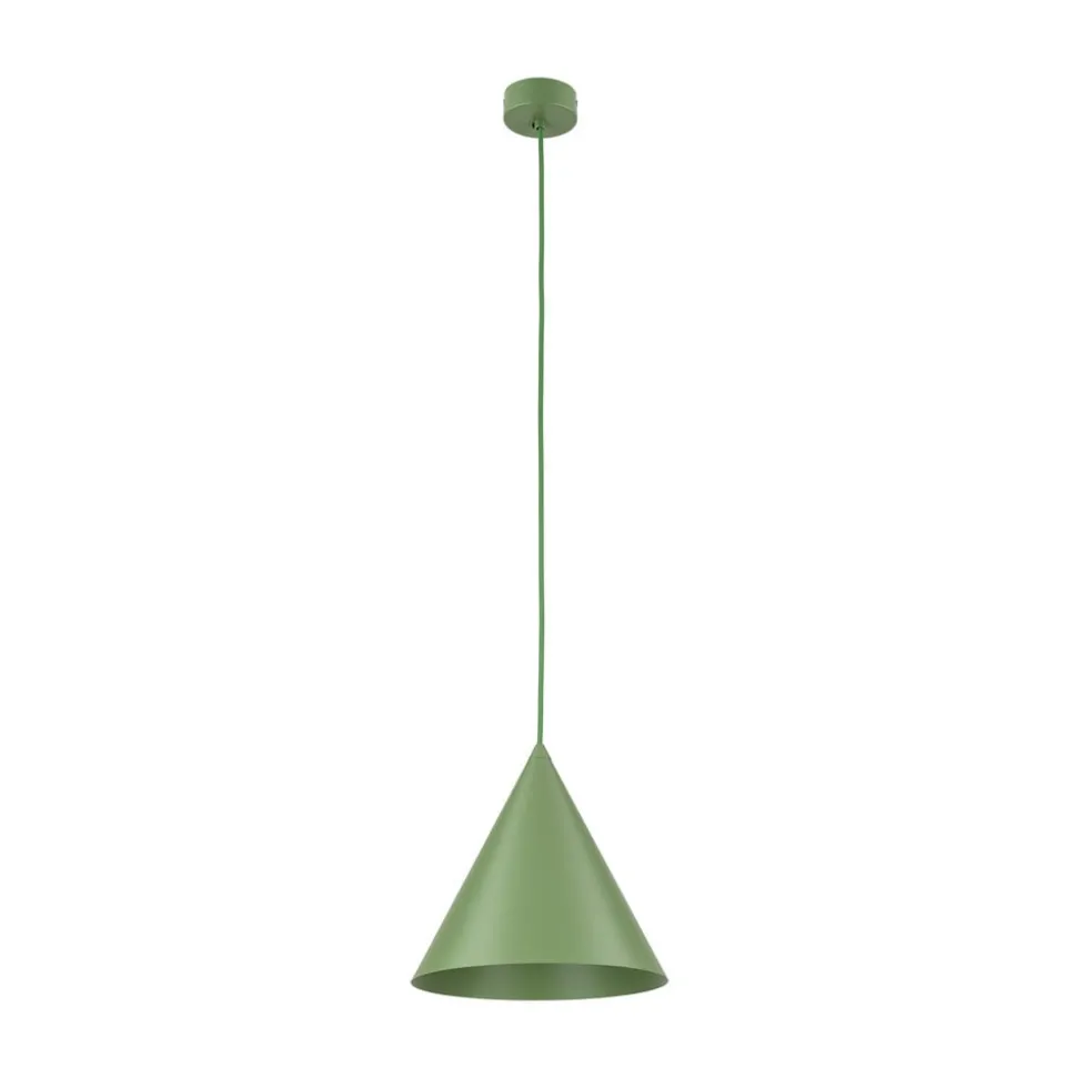 Hængelampe Cono, 1 lyskilde, Ø 25 cm, grøn, E27