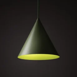 Hængelampe Cono, 1 lyskilde, Ø 25 cm, grøn, E27