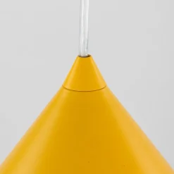 Hængelampe Cono, 1 lyskilde, Ø 50 cm, gul, E27