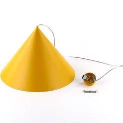 Hængelampe Cono, 1 lyskilde, Ø 50 cm, gul, E27