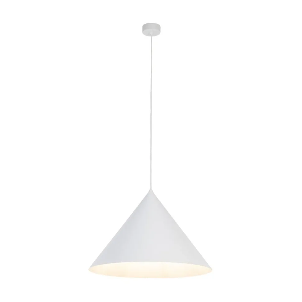 Hængelampe Cono, 1 lyskilde, Ø 50 cm, hvid, E27