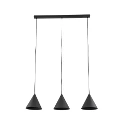 Hængelampe Cono, 3 lyskilder, sort, E27