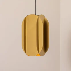Hængelampe Corner, guldfarvet, højde 35 cm, metal, E27