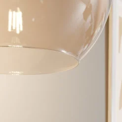 Hængelampe Cubus, rav, glas, Ø 30 cm, E27