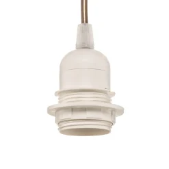 Hængelampe Devon, brun/beige/ecru/guld Ø45cm