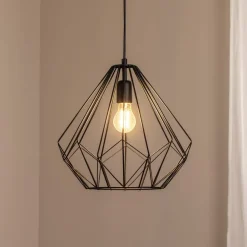 Hængelampe Diamond, sort, metal, Ø 37 cm, E27