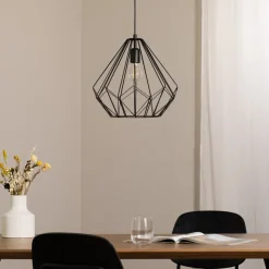 Hængelampe Diamond, sort, metal, Ø 37 cm, E27