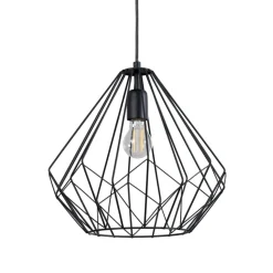 Hængelampe Diamond, sort, metal, Ø 37 cm, E27