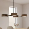 Hængelampe Drumz 4, brun, stof/stål, længde 80 cm, E14