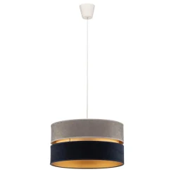 Hængelampe Duo marineblå/grå/guld Ø40cm 1flammig